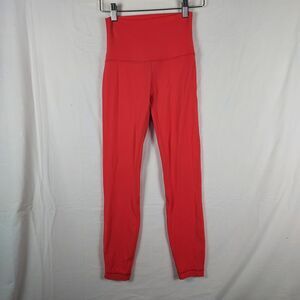 Lululemon Womens Leggings Sz 0 Red High Waist Workout Activewear